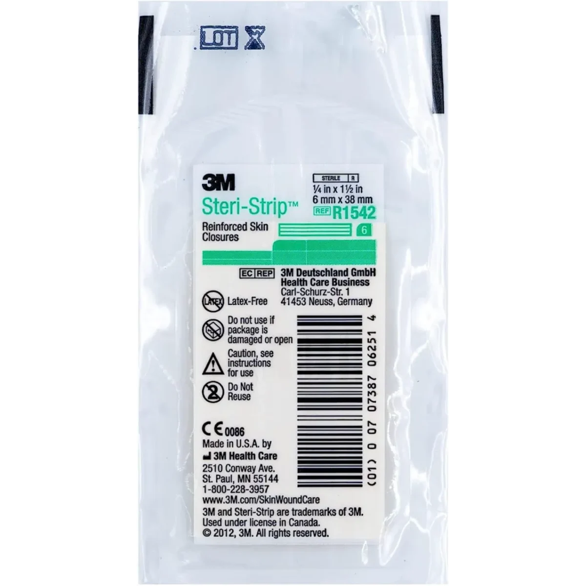 Lomixa Health Care - 3m steri strip reinforced skin closures 38ml x6ml green thdy 01687164758