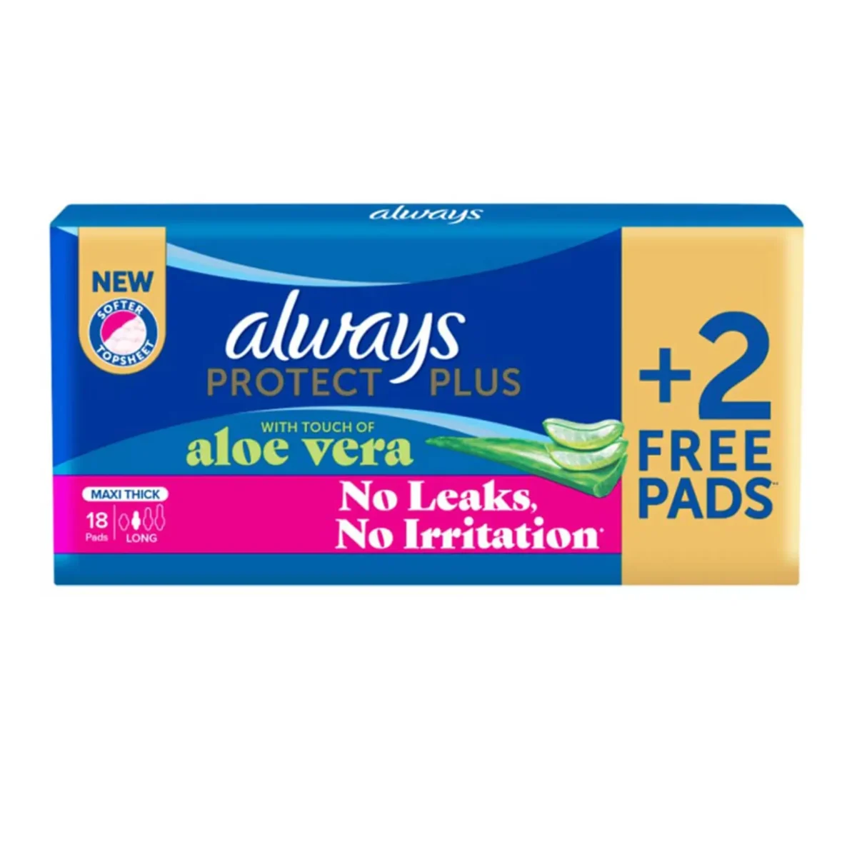 Lomixa Health Care - always protect plus pads with touch of aloe vera long maxi thick 18 pcs 2 pcs free bqpr 01730723426