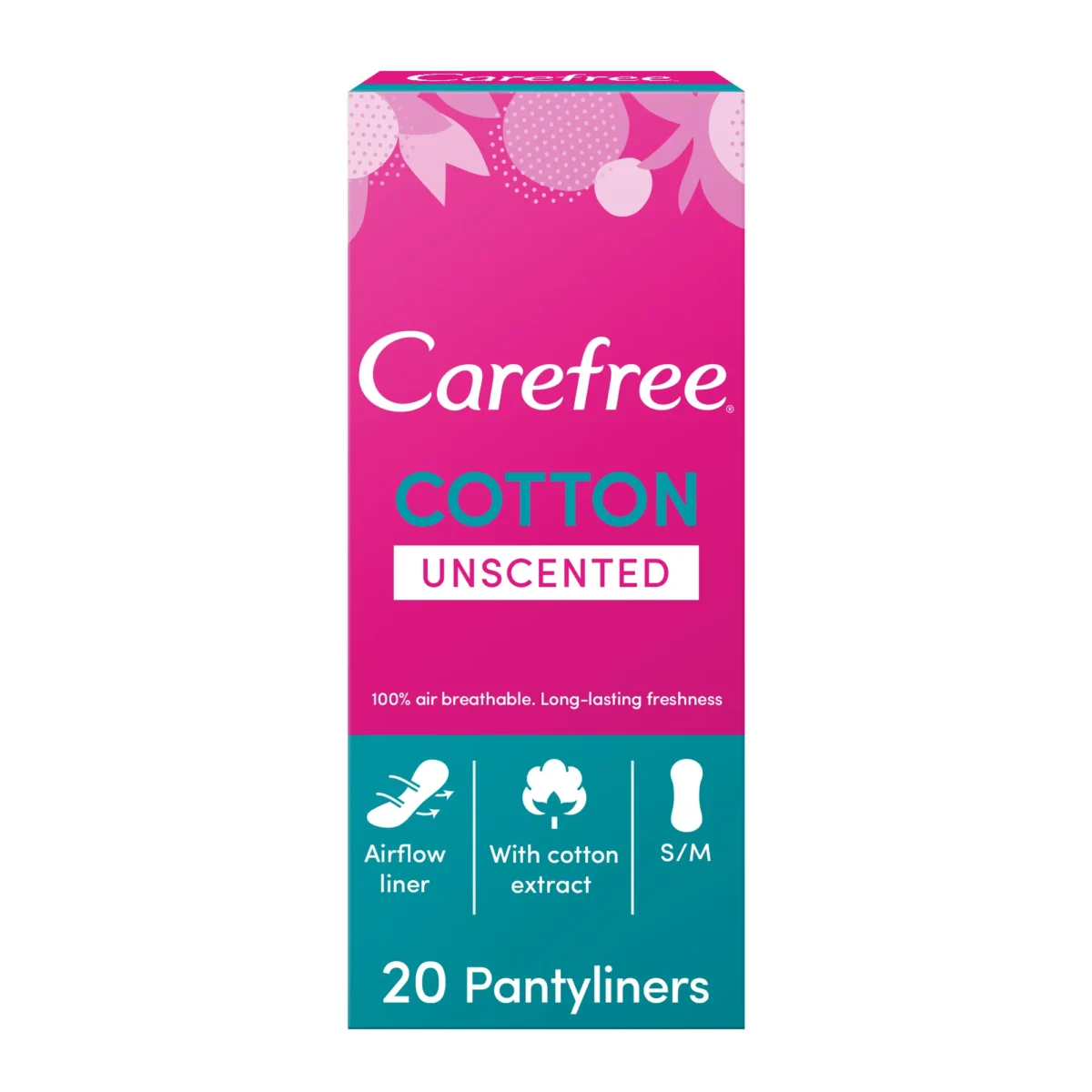 Lomixa Health Care - carefree panty liners cotton unscented 20pcs dkcd 01663058959