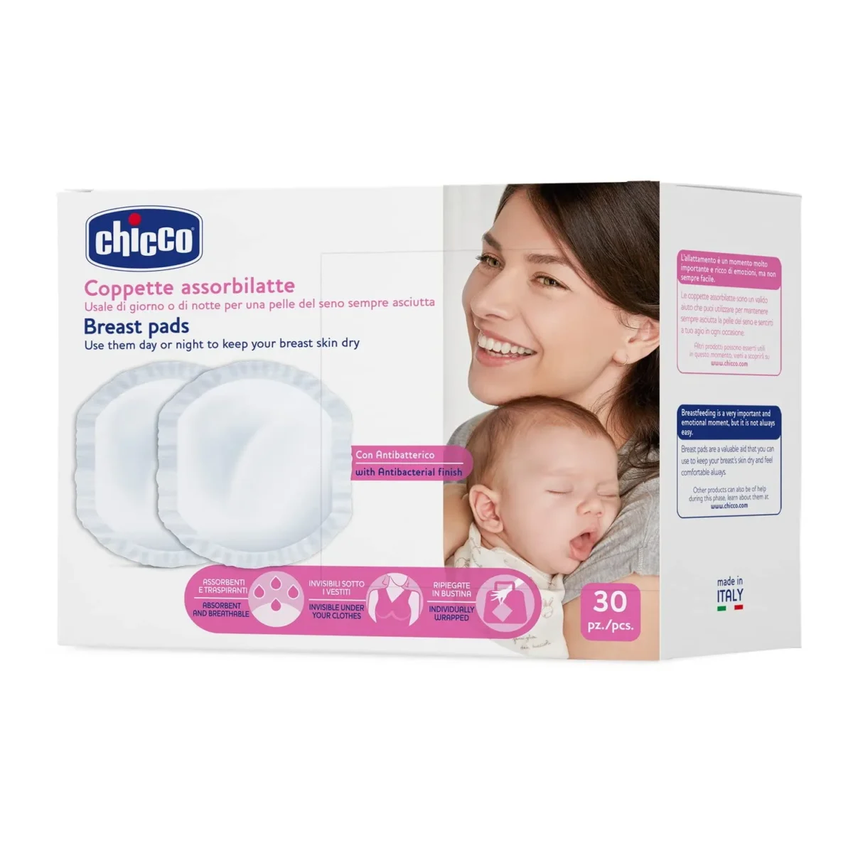 Lomixa Health Care - chicco antibacterial breast pads 30pcs ch61779 yuv7 01730195494