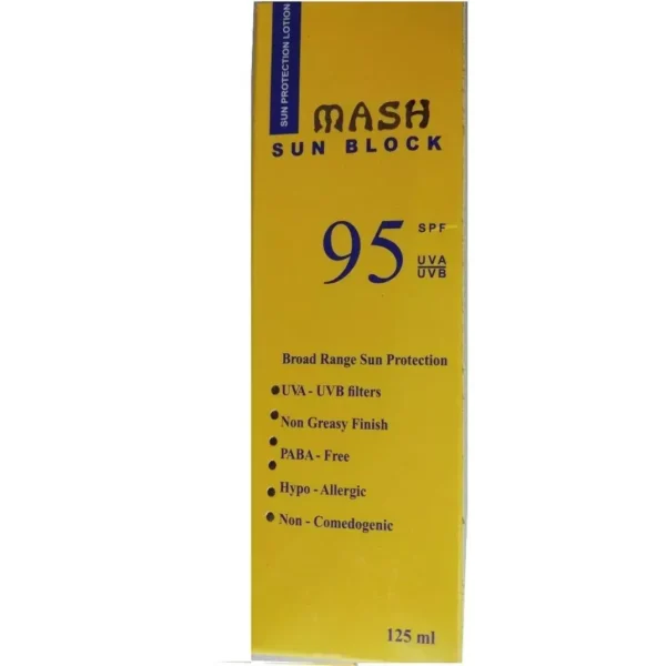 ماش صن بلوك 95 mash sun block لوشن لجميع أنواع البشرة | 125 مل