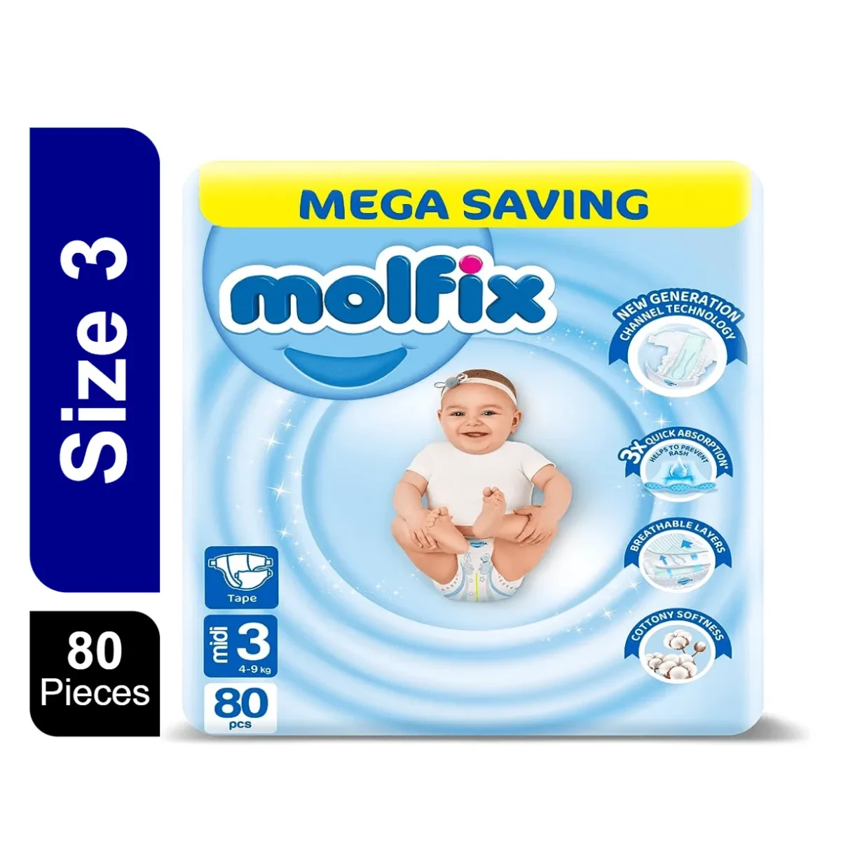 Lomixa Health Care - molfix diapers size 3 80 pcs 01727279140