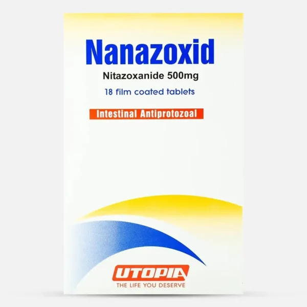 دواء نانازوكسيد اقراص nanazoxid 500 مطهر معوي | 18 قرص