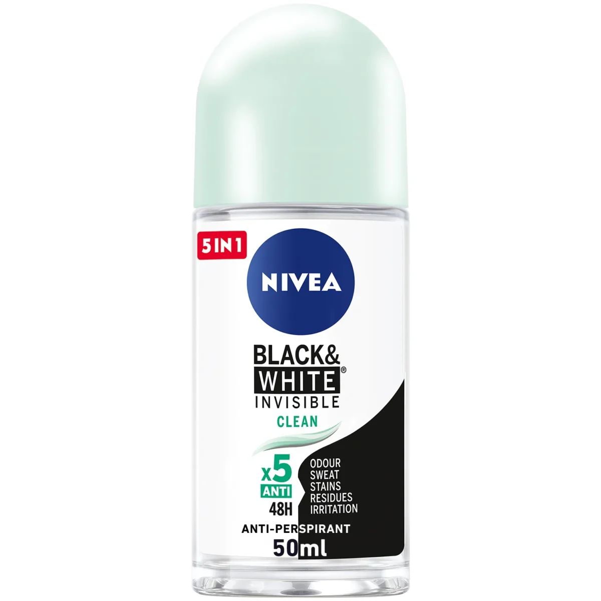 Lomixa Health Care - nivea black white invisible clean antiperspirant for women roll on 50ml mjwq 01655210296