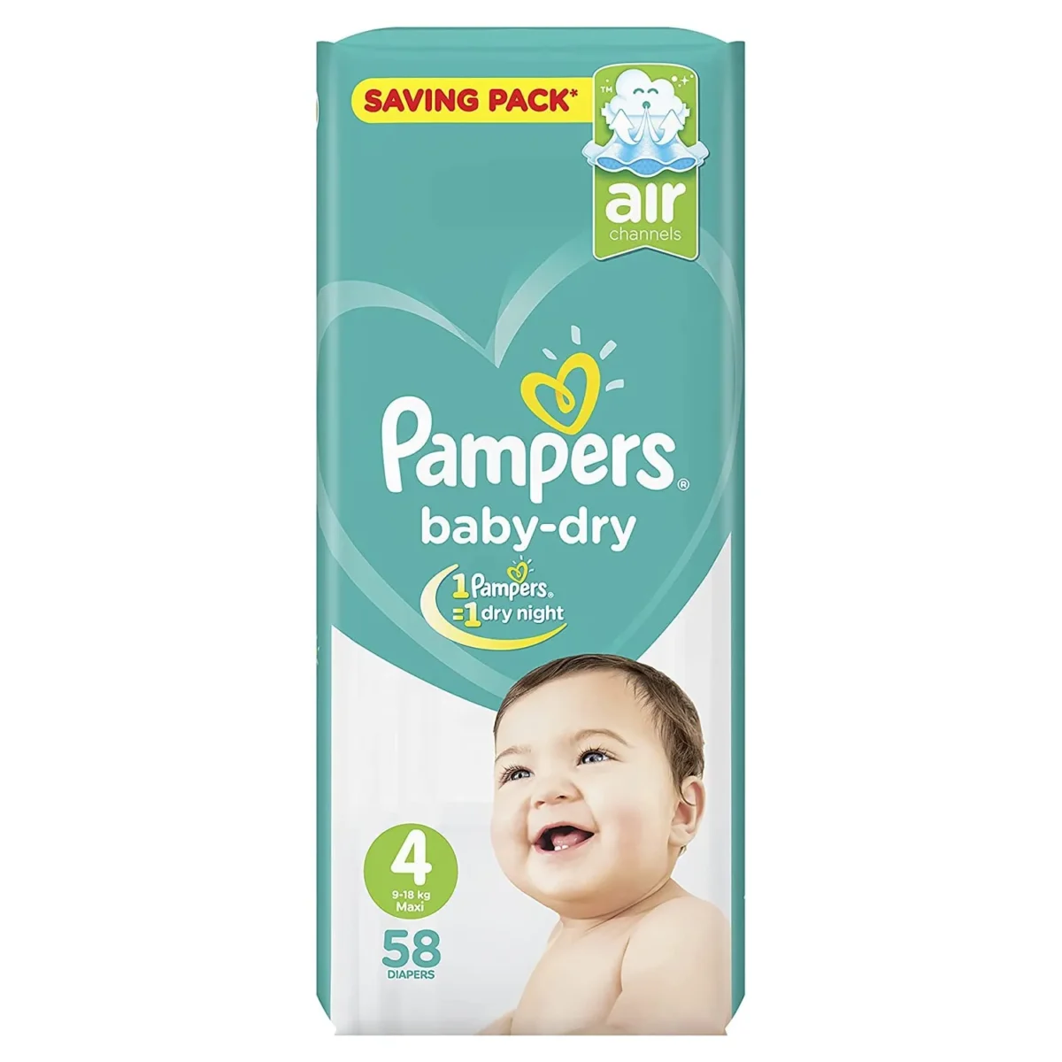 Lomixa Health Care - pampers baby dry diapers size 4 maxi 9 18 kg 58 diapers 11692259894