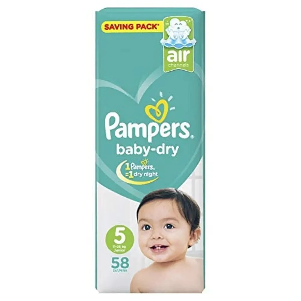 Lomixa Health Care - pampers baby dry diapers size 5 junior 11 25 kg 58 diapers 01692258768