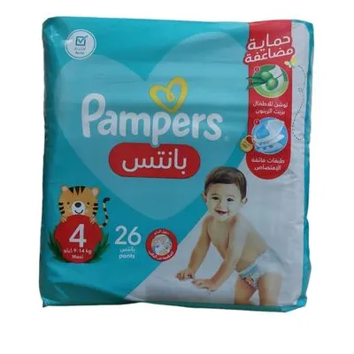 بامبرز | حفاضات بانتس مقاس 4 | 26 قطعة
