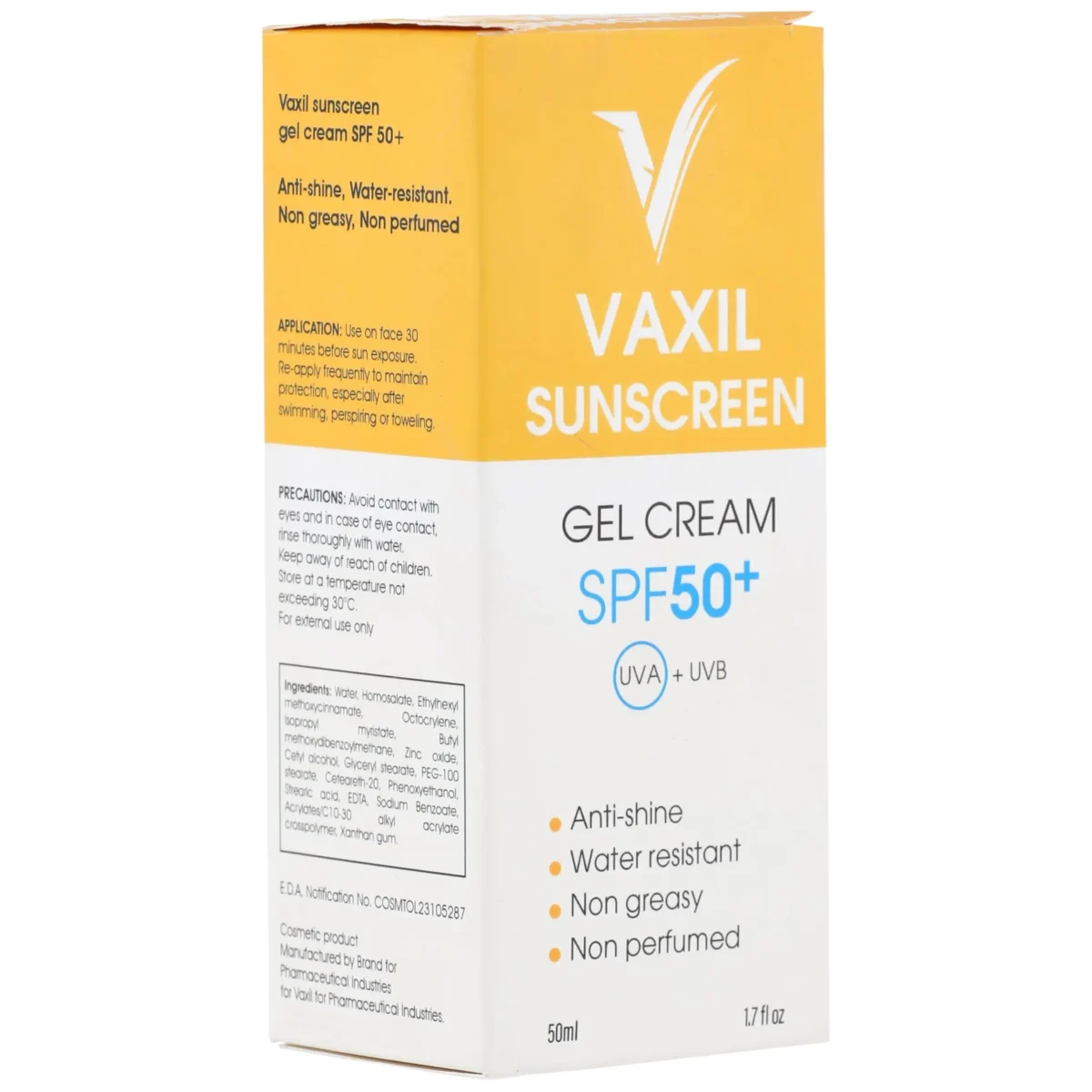 Lomixa Health Care - vaxil sunscreen gel cream spf50 50ml grot 01729688527